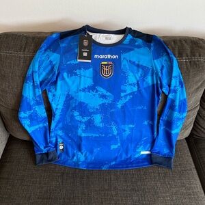 Marathon Authentic Ecuador National Team Training Long Sleeve Jersey Womens Sz M